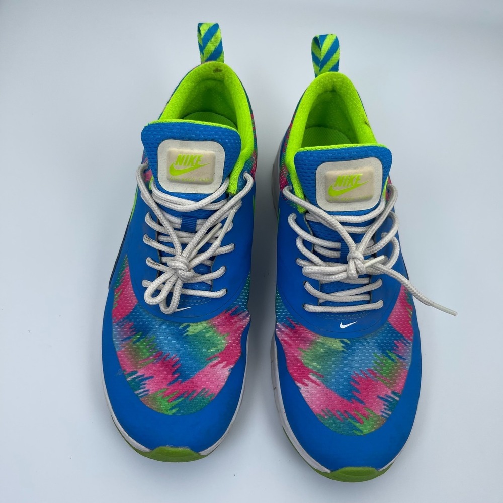 Nike Air Max Thea Print GS Running Sneakers 6Y Photo Blue/Electric‎ Green